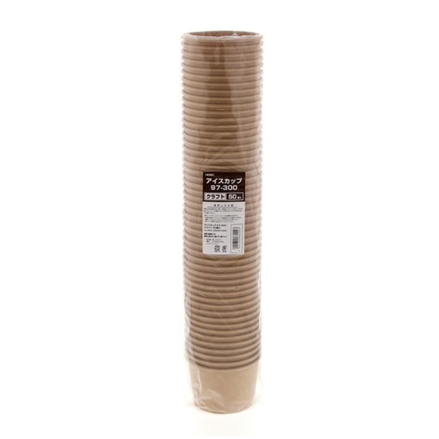アイスデザート用 紙カップ【HEIKO】アイスぺーパーカップ 16オンス（480ml）115-480クラフト 口径115x底径96x高75mm 【1000個】の画像