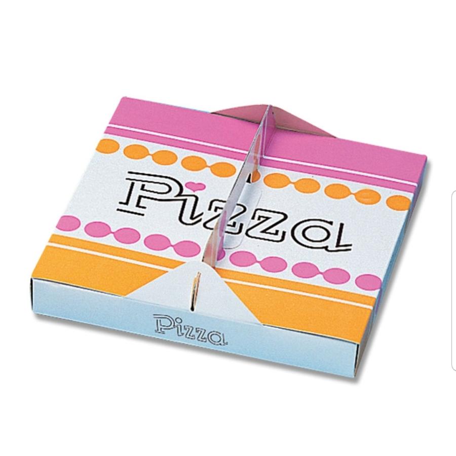 テイクアウト用容器持ち手付 デザイン入りピザ箱ピザ箱 23cm 230x230x30mm （9インチ用）