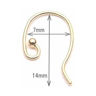 チェンジピアス用ピアス金具 K18 イエローゴールド 18k 18金 YG ピアス フック つりばり 付替可能の画像