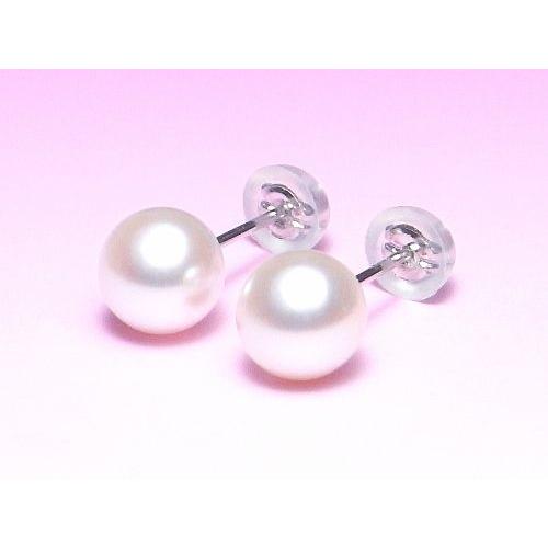 K14WGアコヤ真珠ピアス（6.5〜6.0ミリ） : 真珠専門エイチパールドット