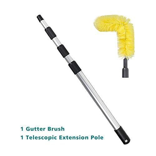 Daisypower 雨どい掃除ブラシ 屋根ふきガード クリーナーツール 伸縮式延長ポール付き 地面から葉やゴミを簡単に除去 並行輸入 