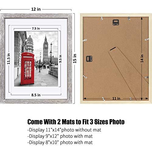 【5％OFF】 11x14 素朴な写真フレーム 無垢材 アンティーク調 ホワイト - 写真9x12または8x10 マットまたは11x14 額縁 マットな 並行輸入