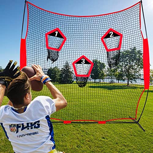 フットボール投げネット 高耐久 8 x 8 フットボールネット フットボールトレーニングネット フットボールキックネット サッカーネット 並行輸入 フットボール投げネット