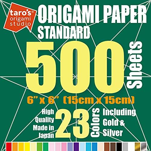 ヴァンパイア タローズ折紙工房 初心者にも折りやすい標準サイズ15cm、徳用500枚23色裏面白色、金・銀入り日本製 並行輸入