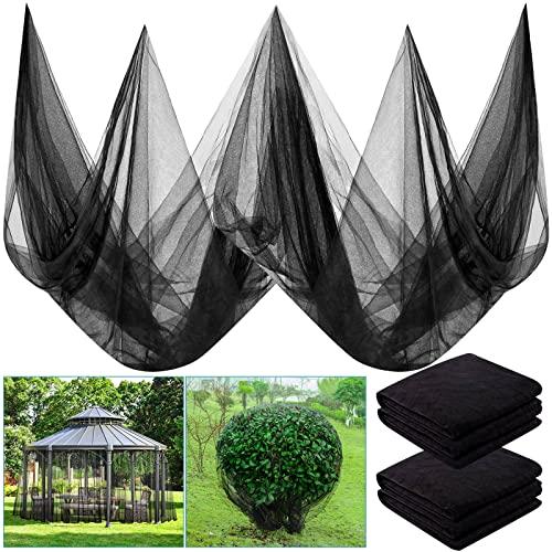 ガーデンネットバリア2個、植物用ブラック保護ネット、パティオ用DIYスクリーンウィンドウ、3 x 4Mトマト保護カバー 大型鉢植えフルー 並行
