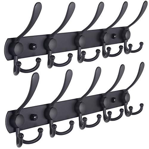 Dseap Coat Rack Wall Mounted 5 Tri Hooks Heavy Duty Stainless St 並行輸入
