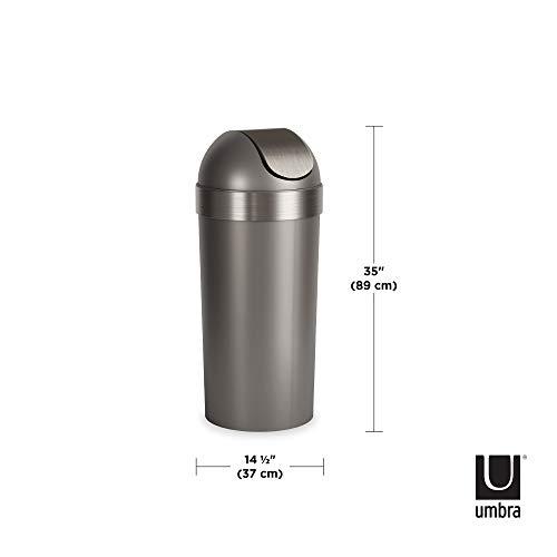 umbra スイングふた付丸型ゴミ箱 ペール 大容量 ダストボックス ピューターダークシルバー 60L VENTI 2086758480 並行輸入 umbra 並行輸入