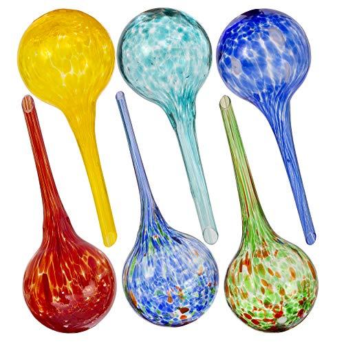 ［即日発送］ Besti 大型 自動水やり グローブ 植物用 6個パック 水 緑 最大2週間 ハンズフリー | 丈夫 マルチカラー ガラス 職人技 | 並行輸入 【1968342037】(10063円)