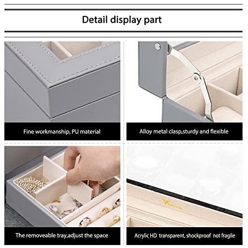 Voova ジュエリーボックス 腕時計ボックス オーガナイザー メンズ レディース 2層 ラージ 12スロット PUレザー 腕時計収納ケ 並行輸入 ジュエリー