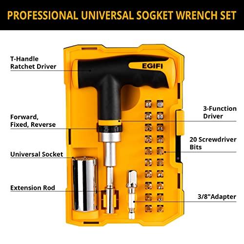 【人気商品】 EGIFI Universal Socket Tool Set Super Socket Tool Mechanic Tool Set 並行輸入