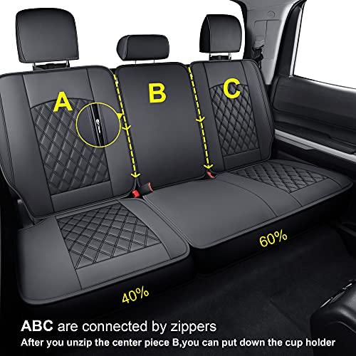LUCKYMAN CLUB タンドラシートカバー フェイクレザー 2014-2021 クルーキャブ/クルーマックス/ダブルキャブ用 ブラ 並行輸入