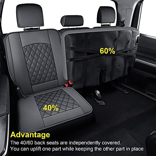 LUCKYMAN CLUB タンドラシートカバー フェイクレザー 2014-2021 クルーキャブ/クルーマックス/ダブルキャブ用 ブラ 並行輸入