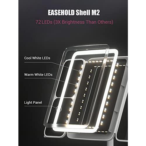 中古品 EASEHOLD メイクアップミラー バニティー 66 LED ライト 充電式 3色 照明モード 2x/3x/10x 拡大鏡 180 9 並行輸入 【2402179212】(12281円)