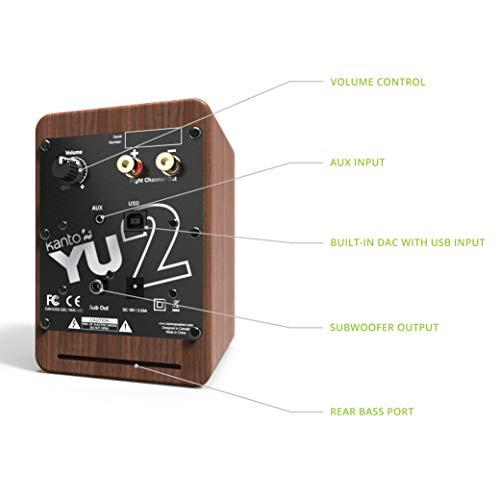 訳あり商品 Kanto YU2WALNUT Powered Desktop Speakers - 100 Watts - Amplifer Waln 並行輸入