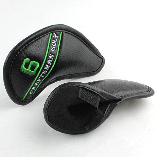 超值特卖 Craftsman Golf 12pcs Black Synthetic Leather Golf Iron Head Covers S 並行輸入