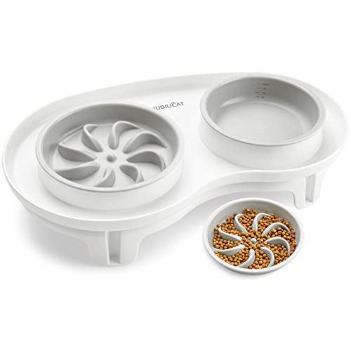 Elevated Cat Slow Feeder Bowl AntiVomiting Bloat Stop Raised Food 並行