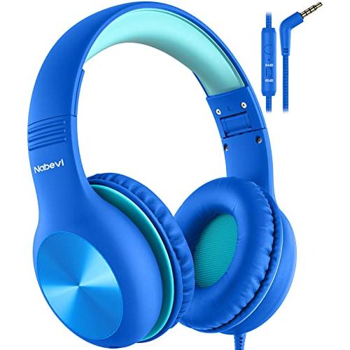 Nabevi Kids Headphones with Microphone Wired Headphones for Kids O 並行輸入