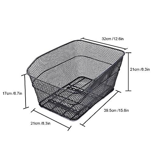 レビュー10万超! ANZOME リアバイクバスケット ? メタルワイヤー 自転車カーゴラック バックシート用マウント 高耐久反射ブラック防水防雨カバー 並行輸入