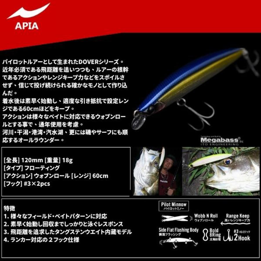 APIA アピア ドーバー120F リーヴァ DOVER120F RIVA 18g 海釣り ミノー