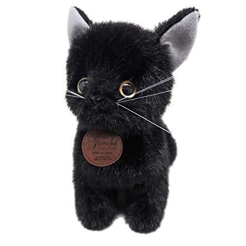 日本製 三英貿易 グレイスフル おすわりCAT 黒猫 ぬいぐるみ 全長22cm