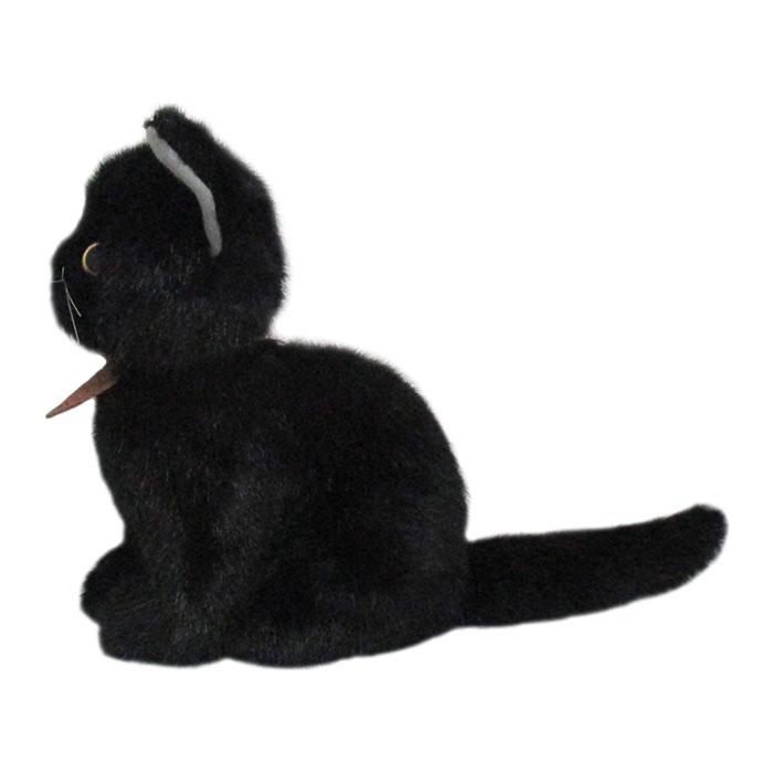 日本製 三英貿易 グレイスフル おすわりCAT 黒猫 ぬいぐるみ 全長22cm