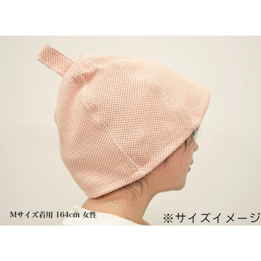 サウナハット 刺子 ピンク×生成 レギュラー 男女対応 メンズ