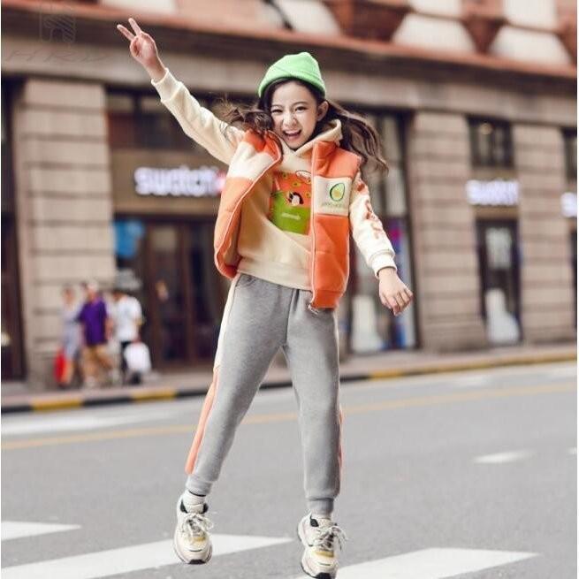 ジャージ キッズ 女子 上下 長袖 秋冬 秋着 ジュニア 3点セット 子供服