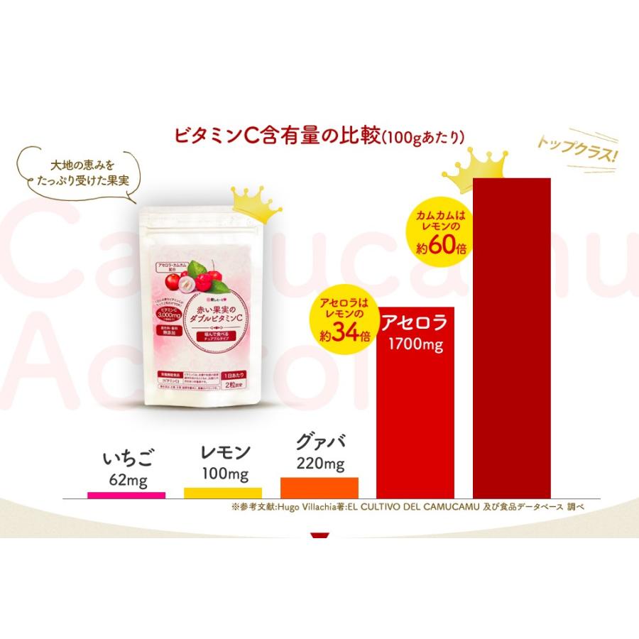 赤い果実のダブルビタミンc 1袋 60粒入り アセロラ味 コラーゲンの吸収を高める サプリメント 栄養機能食品 サプリ ビタミンc ビタミン 美容 6000 愛しとーとヤフー店 通販 Yahoo ショッピング
