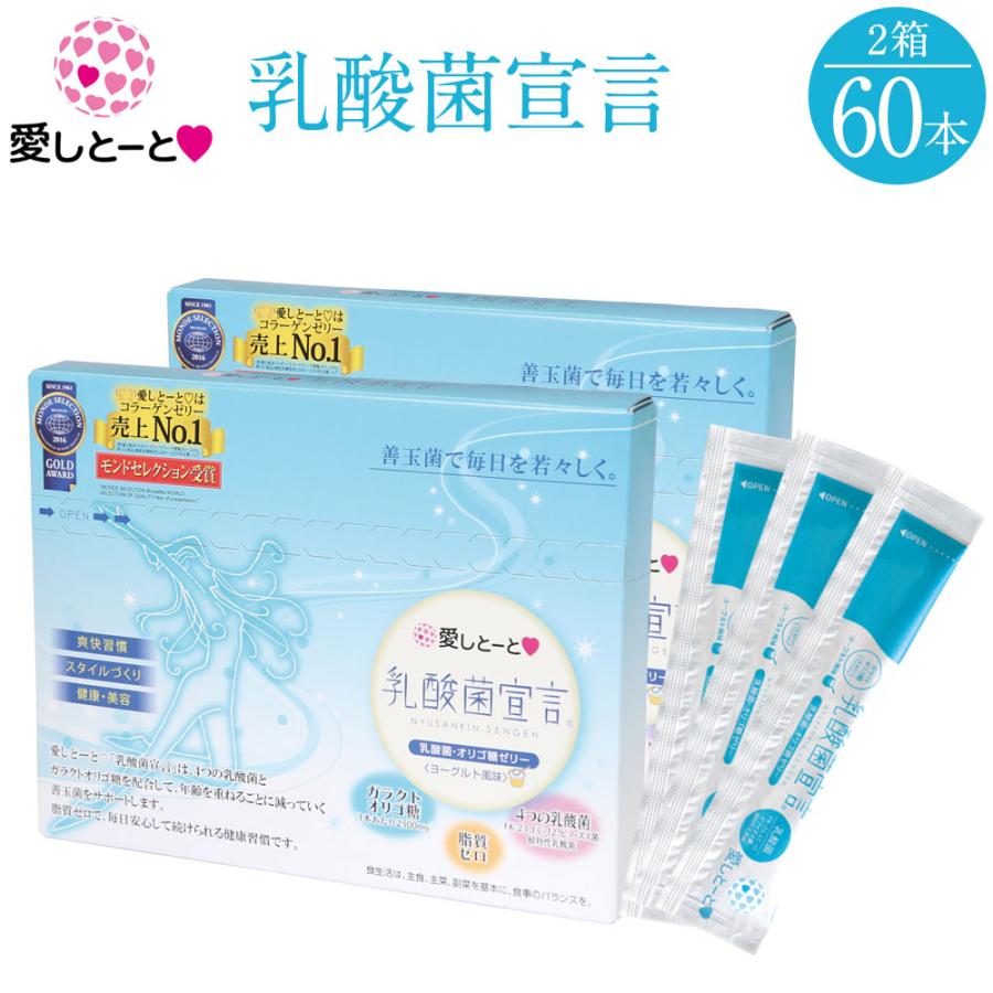 食べる乳酸菌ゼリー 乳酸菌宣言 (3126) 2箱 60本入 約2ヶ月分