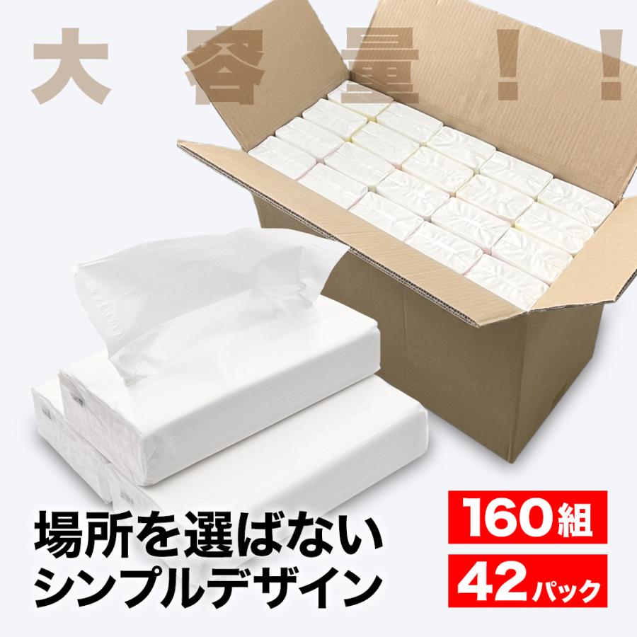 VOICE ソフトパックティッシュ 320枚(160組) x42パック テッシュペーパー 大容量 まとめ買い コンパクト 備蓄 防災 業務用 日用品（Yahoo!・VOICE公式 Yahoo!ショッピング店）