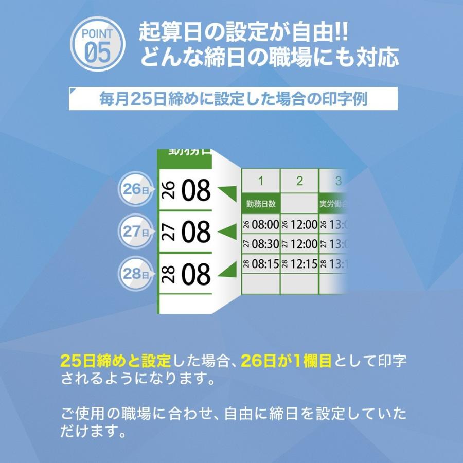 タイムレコーダー 実働と残業を同時集計 VT-3000 レコーダー 本体 安い タイムカード 160枚・交換用インクリボン付き｜hrkfactory｜09