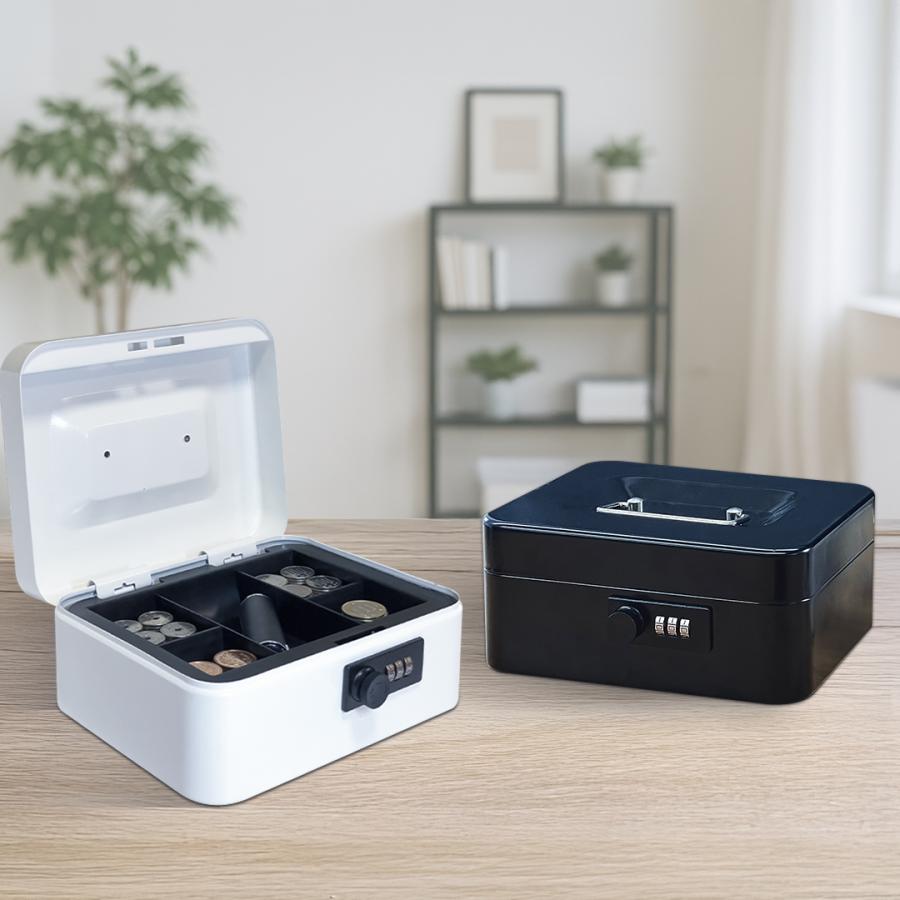 VOICE 手提げ金庫 ダイヤル式ロック A6 スチール収納ボックス 家庭用 オフィス用 店舗用 防犯金庫 暗証番号 防犯 盗難防止 保管 事務用品 VSB-3 |  | 08