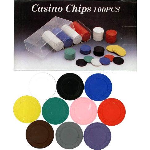 直径4cm。クレイ製【CASINO POKER CHIP】ポーカーチップ 無地単色 25枚