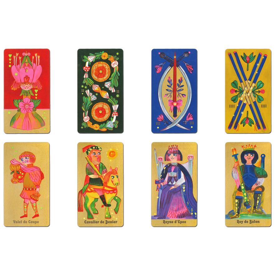 pip speak tarot タロットカード cute playful marseille tarot, cute tarot de marseille deck