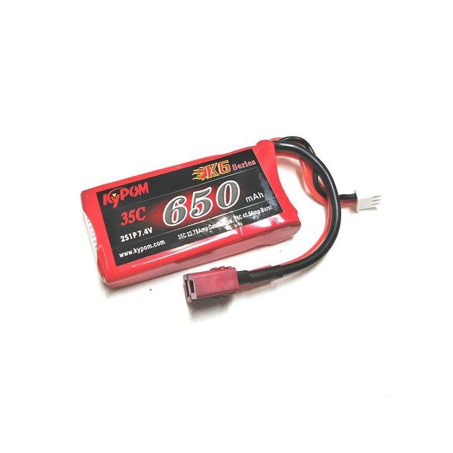 Kypom K6 7.4V 650mAh 35C70C リポ バッテリー☆ホビーショップ