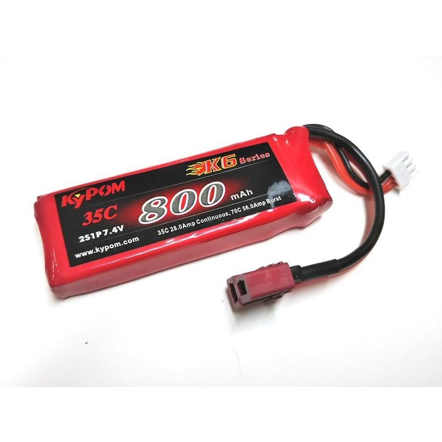 Kypom K6 7.4V 800mAh 35C70C リポ バッテリーリポ リチウム ポリマー