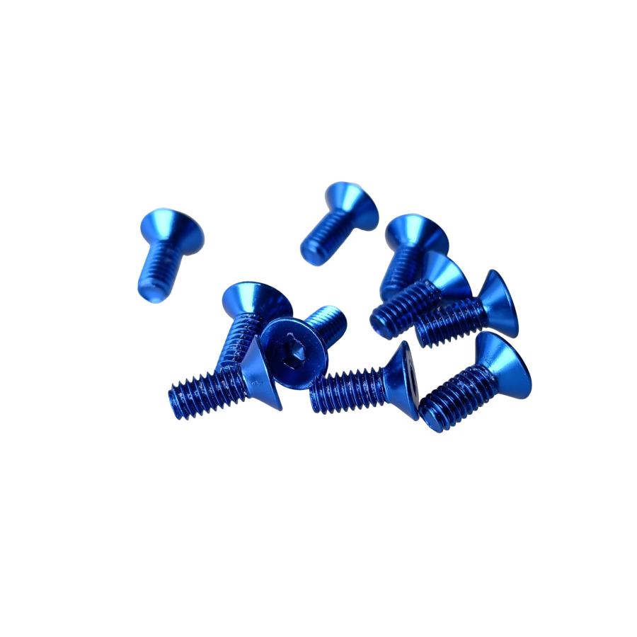 10個入り M4x12 青 皿ネジ 皿頭 アルミ 六角 穴 ねじ ビス キャップ