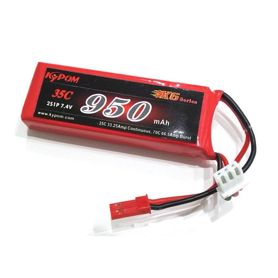 Kypom K6 7.4V 950mAh 35C70C リポ バッテリーリポ リチウム ポリマー