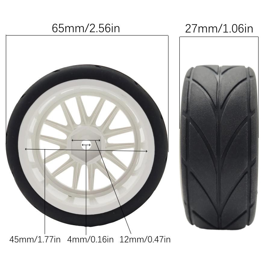 no2 1/10 タイヤ ホイール 4本セット ハブ 12mm 六角 オンロードカー