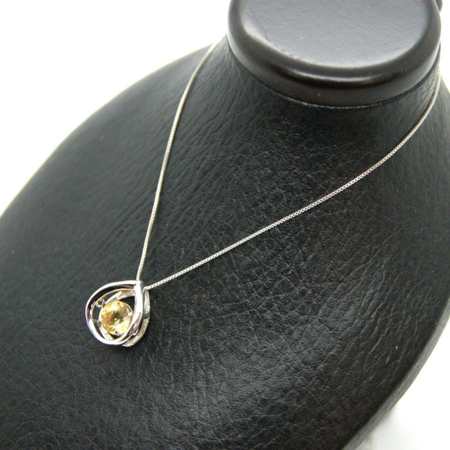 ネックレス ダンシングストーン シトリン シンプル ベネチアン