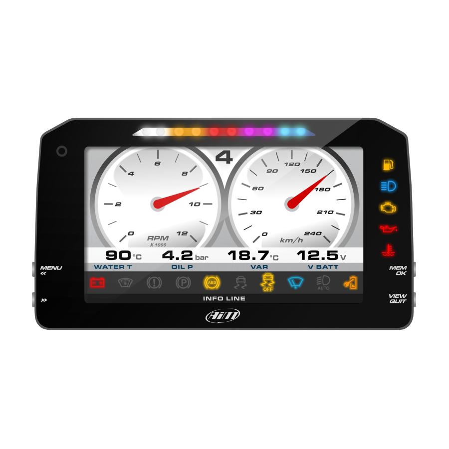 AIM マイクロンEVO 3 デジタルメーター センサー付き Aim MXP1.3 Strada 6インチカラーディスプレイ搭載デジタルメーター