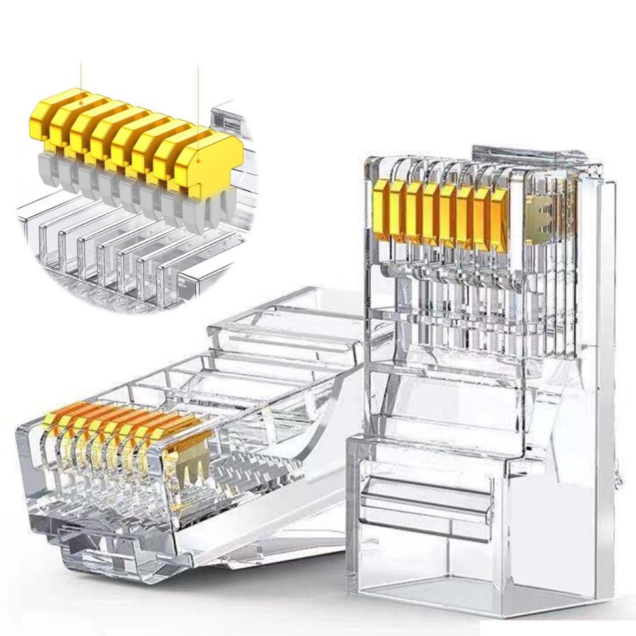 LAN コネクタ LANケーブル 100個入 lanコネクタ RJ45 Cat6 Cat5e対応