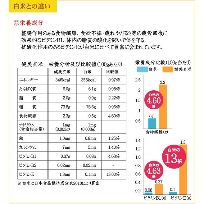 ポイント3倍 玄米 無洗米 からだにやさしい健美玄米 令和5年産 2kg 送料別  (岩手ひとめぼれ 使用) 北海道沖縄へのお届けは送料1520円（SL）｜hseason｜06