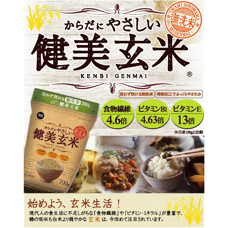 ひとめぼれ 令和7年産 玄米 無洗米 からだにやさしい健美玄米 2kg×6袋