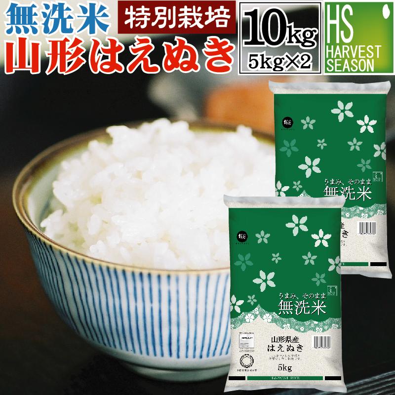 はえぬき 令和6年産 無洗米 5kg×2 10kg 山形県産 特別栽培米 お はえぬき 令和6年産 無洗米 5kg×2 10kg 山形県産 特別栽培米 お