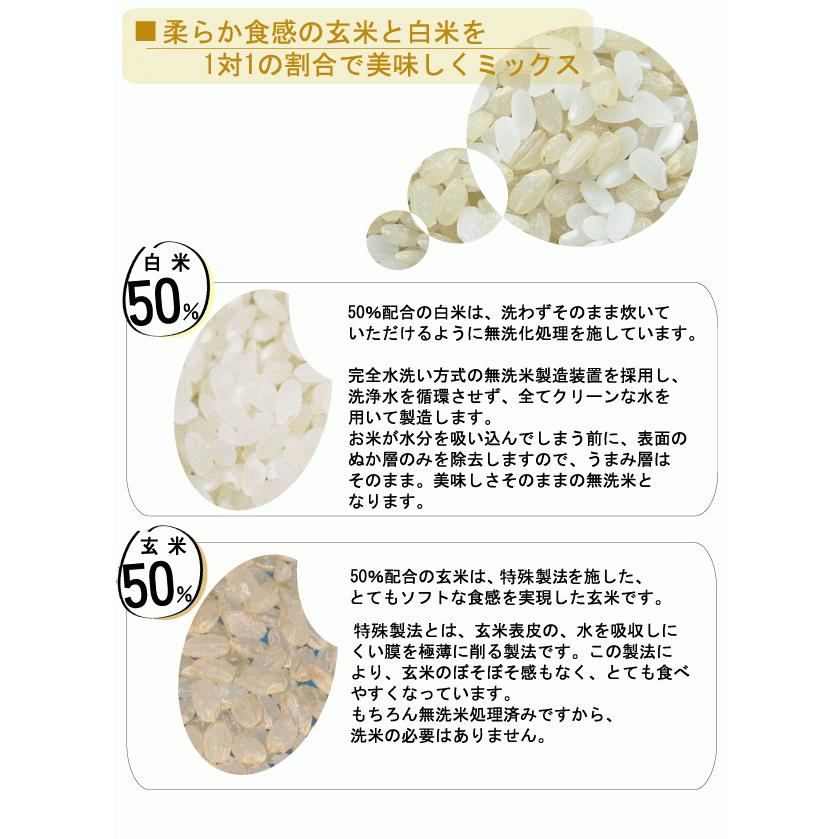 ひとめぼれ 令和7年産 無洗米 玄米 玄白飯 2合(300g)×3袋 メール便送料