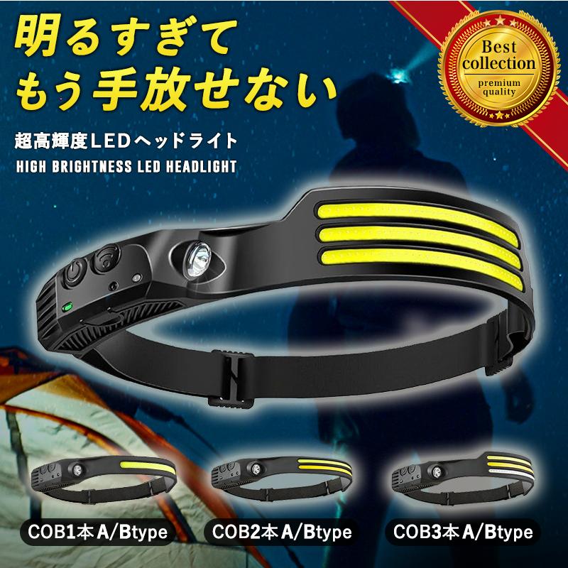 訳ありOUTLET ヘッドライト 充電式 最強ルーメン led ヘットライト ヘッドランプ 登山 ヘルメットライト 釣り 防災 赤色 防水 センサー 強力 の商品画像