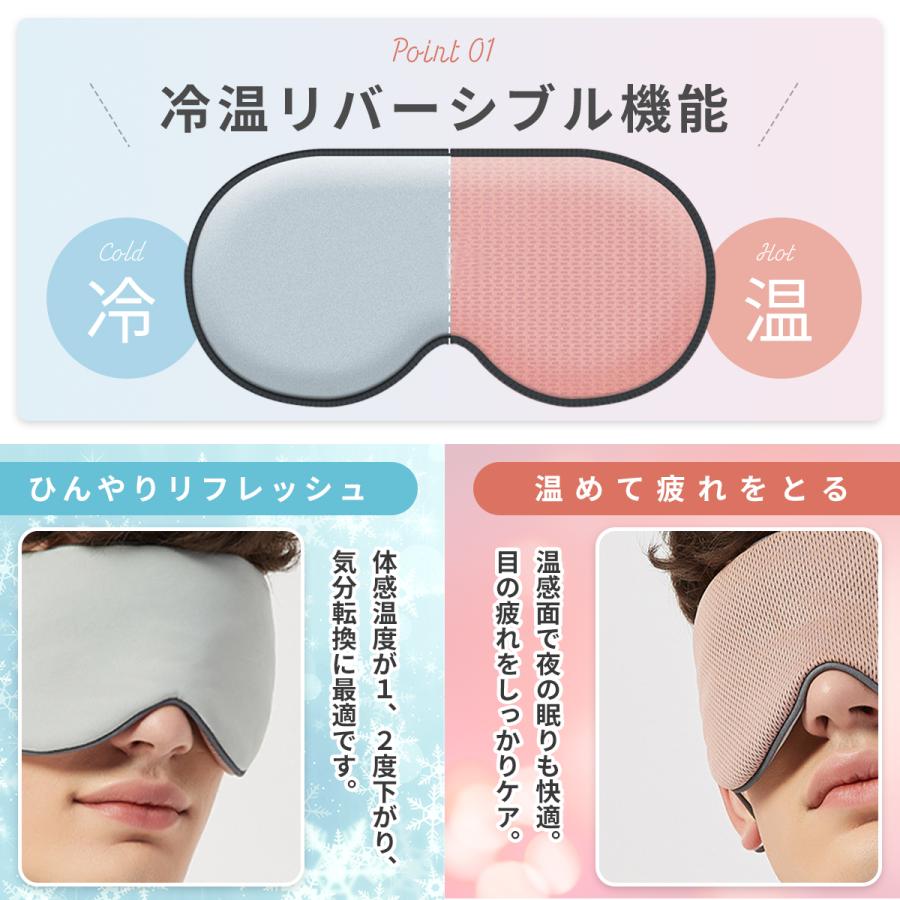 アイマスク 睡眠 快眠 グレー 安眠 温冷両用 あったか ひんやり ホット 新品