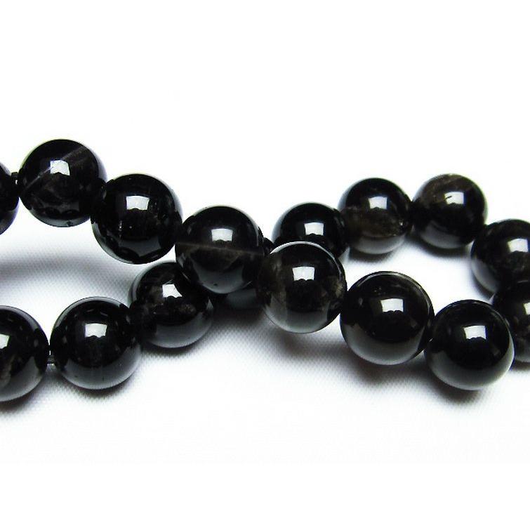 パワーストーン 天然石 モリオン 純天然 黒水晶 ブレスレット12mm t112