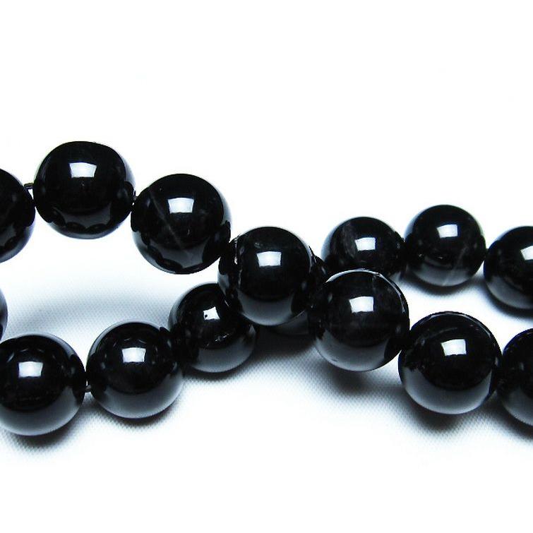 パワーストーン 天然石 モリオン 純天然 黒水晶 ブレスレット14mm t112 